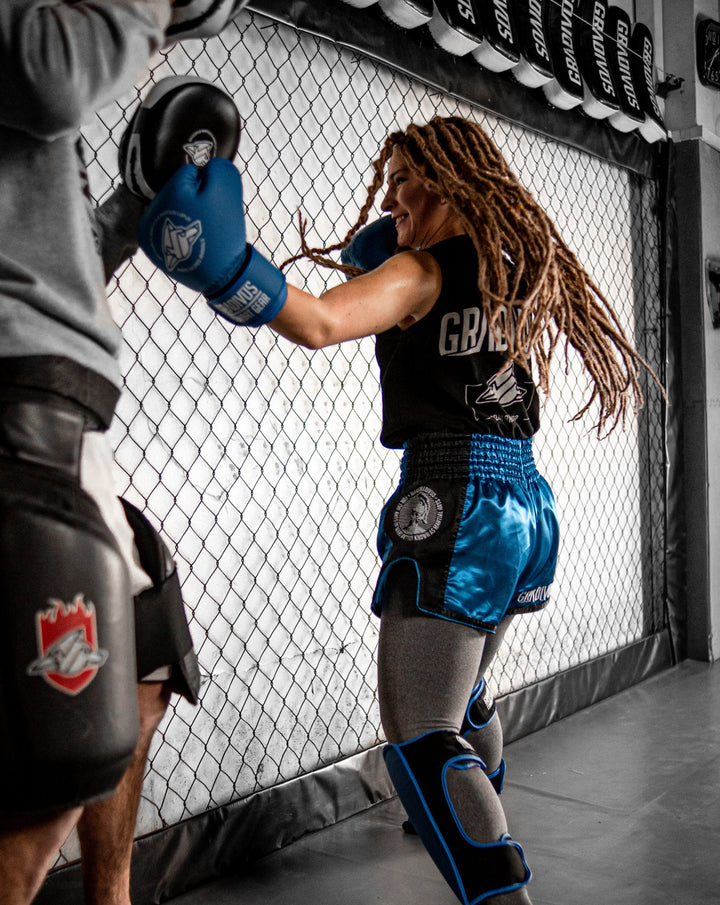Blue shorts for kickboxing
