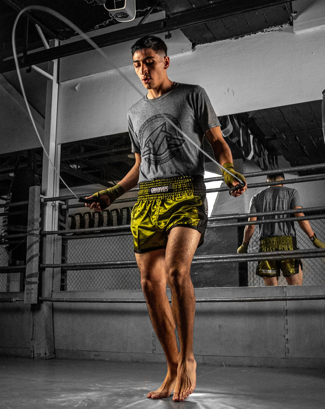 Green shorts for kickboxing