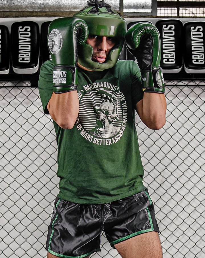 guantes boxeo sparpro cuero autentico vaca box boxing kickboxing muay thai sambo mma ufc bellator glory artes marciales mars gradivus hecho a mano importado subete al ring entrenar hace bien salud y deporte deporte combate full contact sparring verde