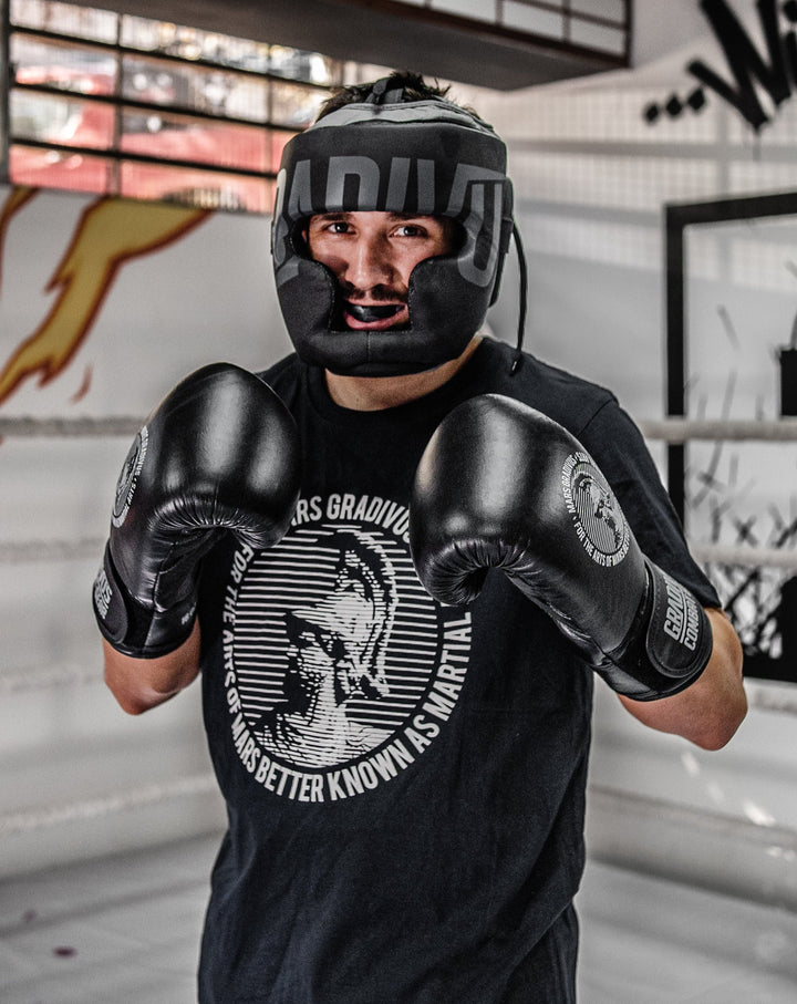 guantes boxeo sparpro cuero autentico vaca box boxing kickboxing muay thai sambo mma ufc bellator glory artes marciales mars gradivus hecho a mano importado subete al ring entrenar hace bien salud y deporte deporte combate full contact sparring negro