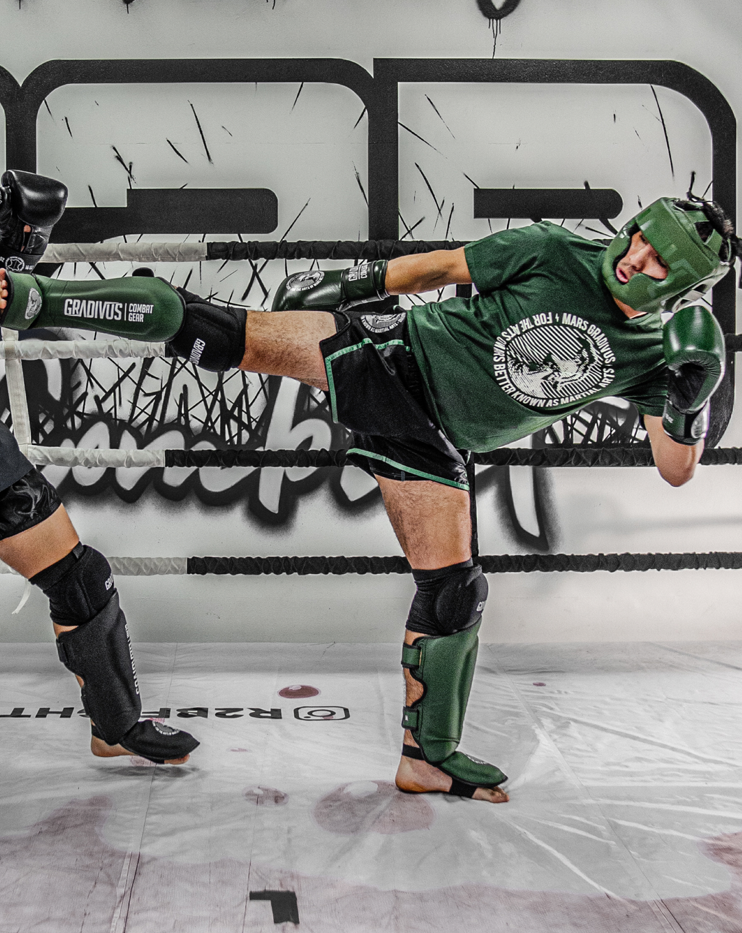 cabezal protector cabeza kickboxing boxeo box boxing muay thai k1 mma ufc bellator mars gradivus cuero autentico sparpro sparring competencia deporte contacto combate chile pelea fight verde