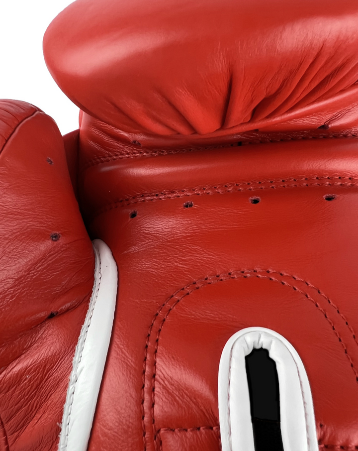 guantes de boxeo box boxing cuero autentico hecho a mano importado kickboxing muay thai k1 sambo mma ufc bellator mars gradivus combat gear deporte full contact contacto iska rojo