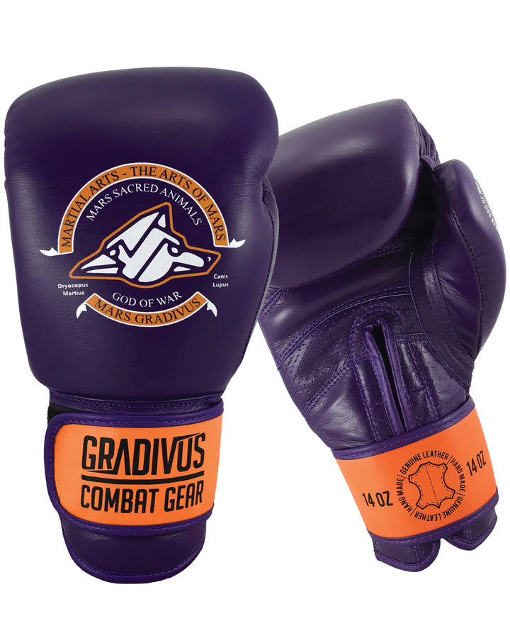 guantes boxeo sparpro cuero autentico vaca box boxing kickboxing muay thai sambo mma ufc bellator glory artes marciales mars gradivus hecho a mano importado subete al ring entrenar hace bien salud y deporte deporte combate full contact sparring morado naranjo