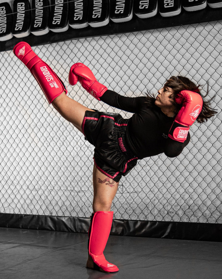 canilleras mars gradivus kickboxing muay thai k1 mma ufc bellator patadas artes marciales rosado