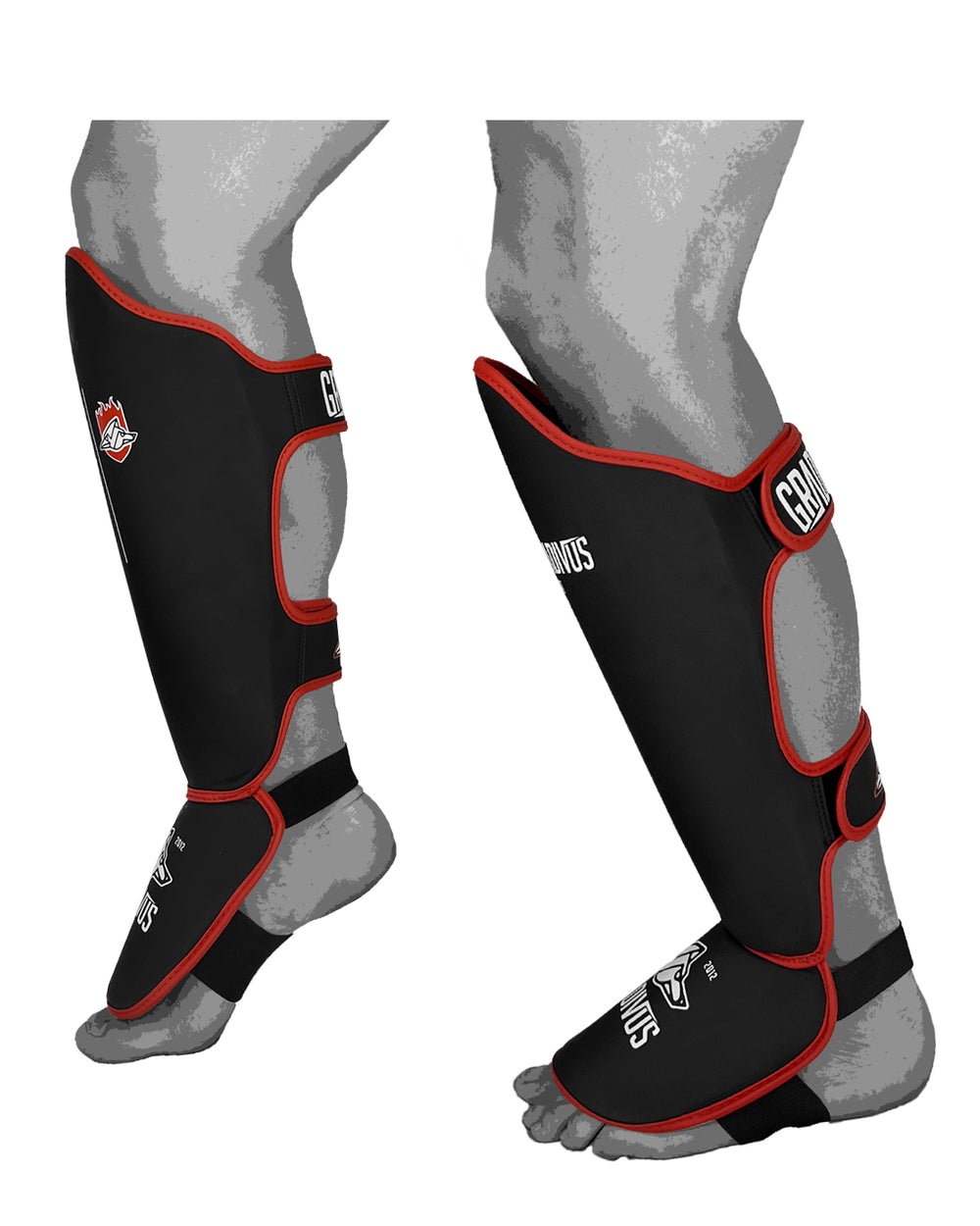 canilleras kick pro std mars gradivus kickboxing muay thai k1 sambo mma ufc bellator gimnasio academia artes de marte emblema animales sagrados negro rojo blanco