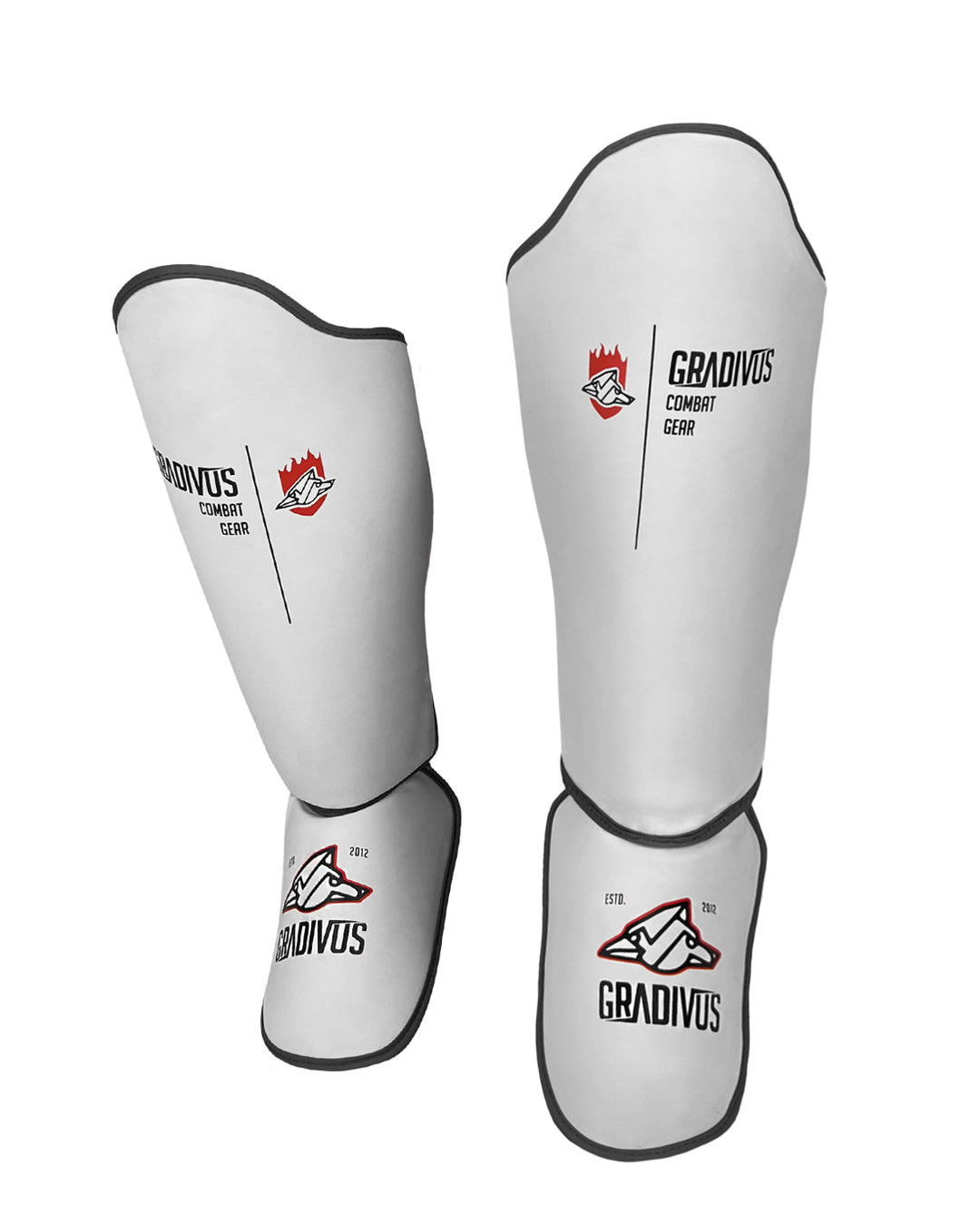 canilleras kick pro std mars gradivus kickboxing muay thai k1 sambo mma ufc bellator gimnasio academia artes de marte emblema animales sagrados blanco gris