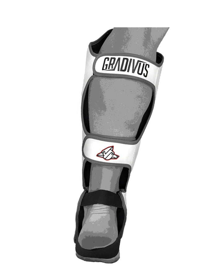 canilleras kick pro std mars gradivus kickboxing muay thai k1 sambo mma ufc bellator gimnasio academia artes de marte emblema animales sagrados blanco gris
