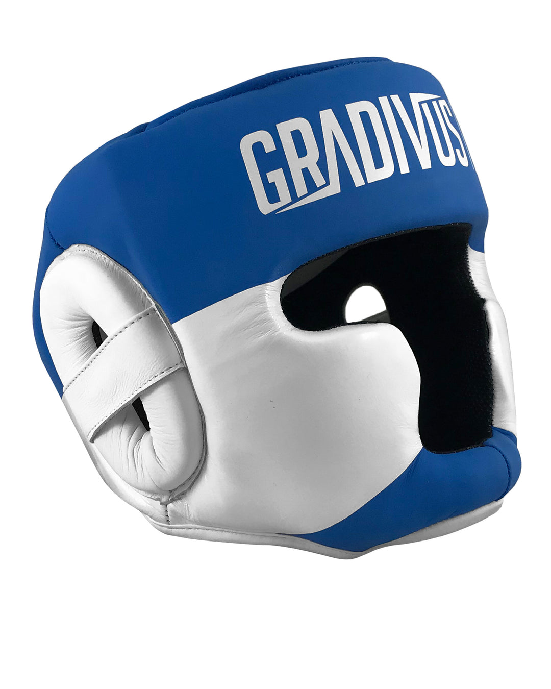 cabezal de cuero autentico gradivus azul kickboxing boxeo box artes marciales muay tahi mma ufc bellator hecho a mano importado mars martial arts 