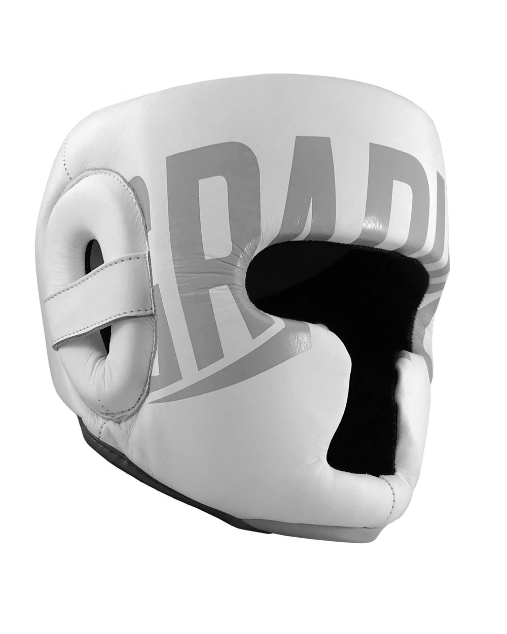 cabezal de cuero autentico gradivus blanco gris kickboxing boxeo box artes marciales muay tahi mma ufc bellator hecho a mano importado mars martial arts 