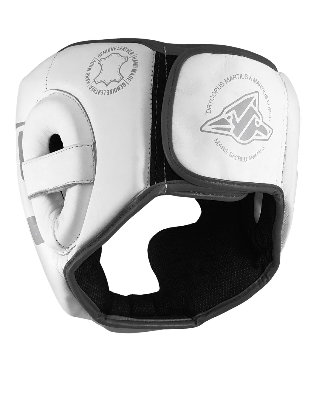 cabezal de cuero autentico gradivus blanco gris kickboxing boxeo box artes marciales muay tahi mma ufc bellator hecho a mano importado mars martial arts 