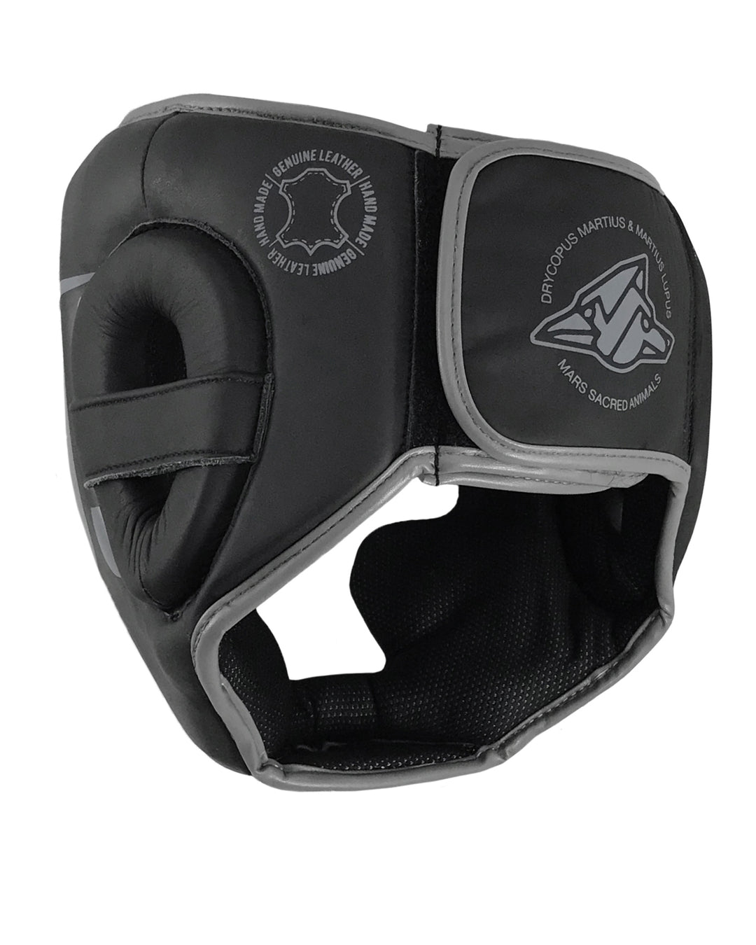 cabezal de cuero autentico gradivus negro gris kickboxing boxeo box artes marciales muay tahi mma ufc bellator hecho a mano importado mars martial arts 