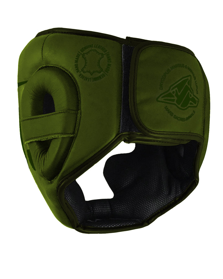 cabezal de cuero autentico gradivus verde kickboxing boxeo box artes marciales muay tahi mma ufc bellator hecho a mano importado mars martial arts 
