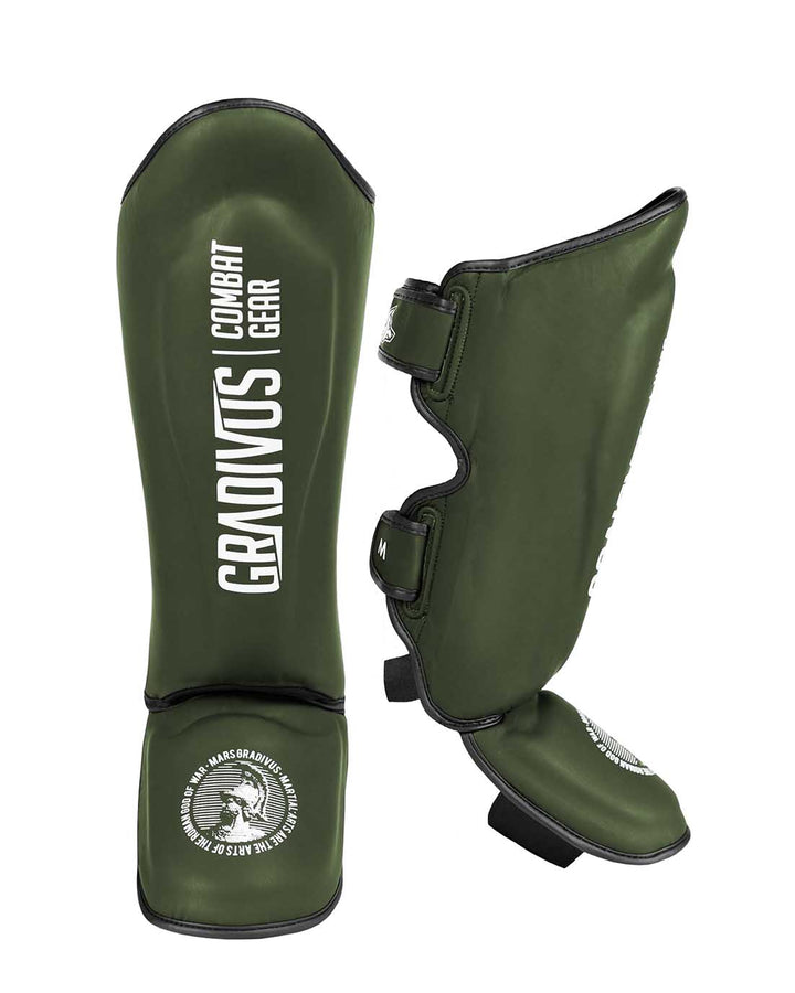 Canilleras Kick SparPro Kickboxing mma sambo muay thai k1 artes marciales mars gradivus combat gear deporte combate full contact pelea salud verde blanco
