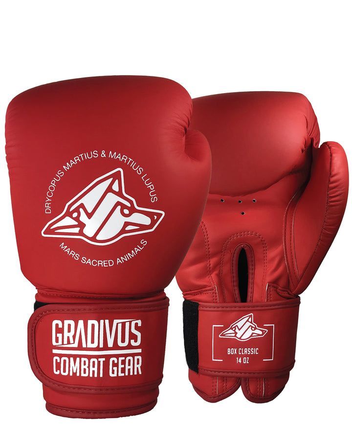 Guantes de boxeo classic clasico boxing box kickboxing muay thai k1 sambo mma ufc bellator artes marciales mars gradivus subete al ring jaula deporte salud entrenamiento pelea combate full contact rojo blanco