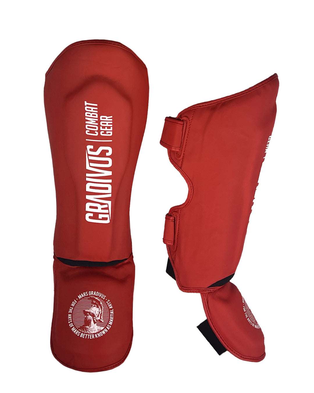 Canilleras Kick SparPro Kickboxing mma sambo muay thai k1 artes marciales mars gradivus combat gear deporte combate full contact pelea salud rojo blanco