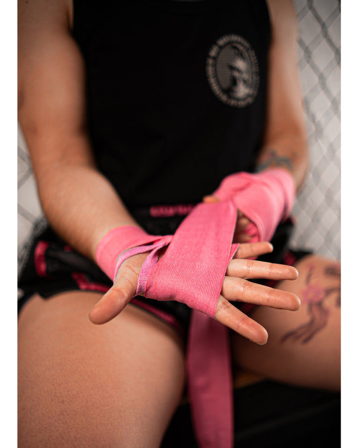 vendas boxeo algodon semi elasticado 4 metros boxing box kickboxing muay thai k1 mma sambo ufc bellator pelea peleador competidor entrenador gimnasio subete al ring jaula artes marciales mars gradivus rosado