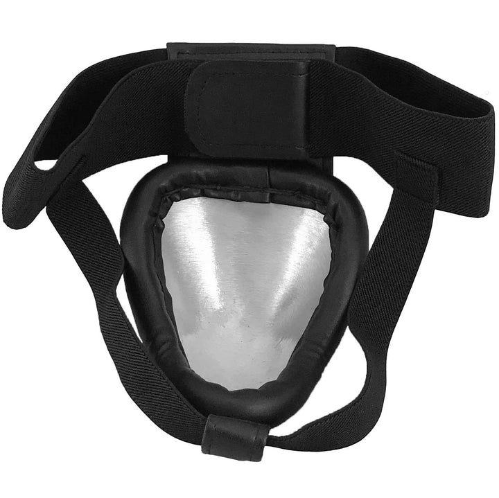protector inguinal de aluminio para artes marciales y deportes