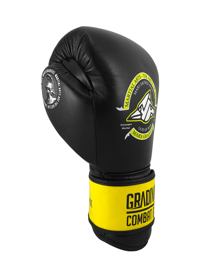 guantes boxeo sparpro cuero autentico vaca box boxing kickboxing muay thai sambo mma ufc bellator glory artes marciales mars gradivus hecho a mano importado subete al ring entrenar hace bien salud y deporte deporte combate full contact sparring negro amarillo