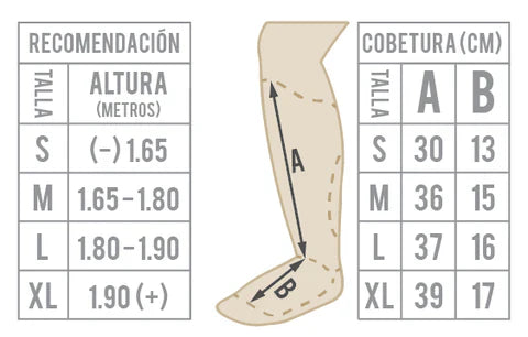 Tabla de tallas de Canilleras Kick SparPro ROMA